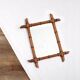 Old turned wooden mirror, bamboo imitation