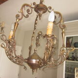 Bronze chandelier with angels