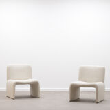 Set of 2 teddy lounge chairs, 70s Italy