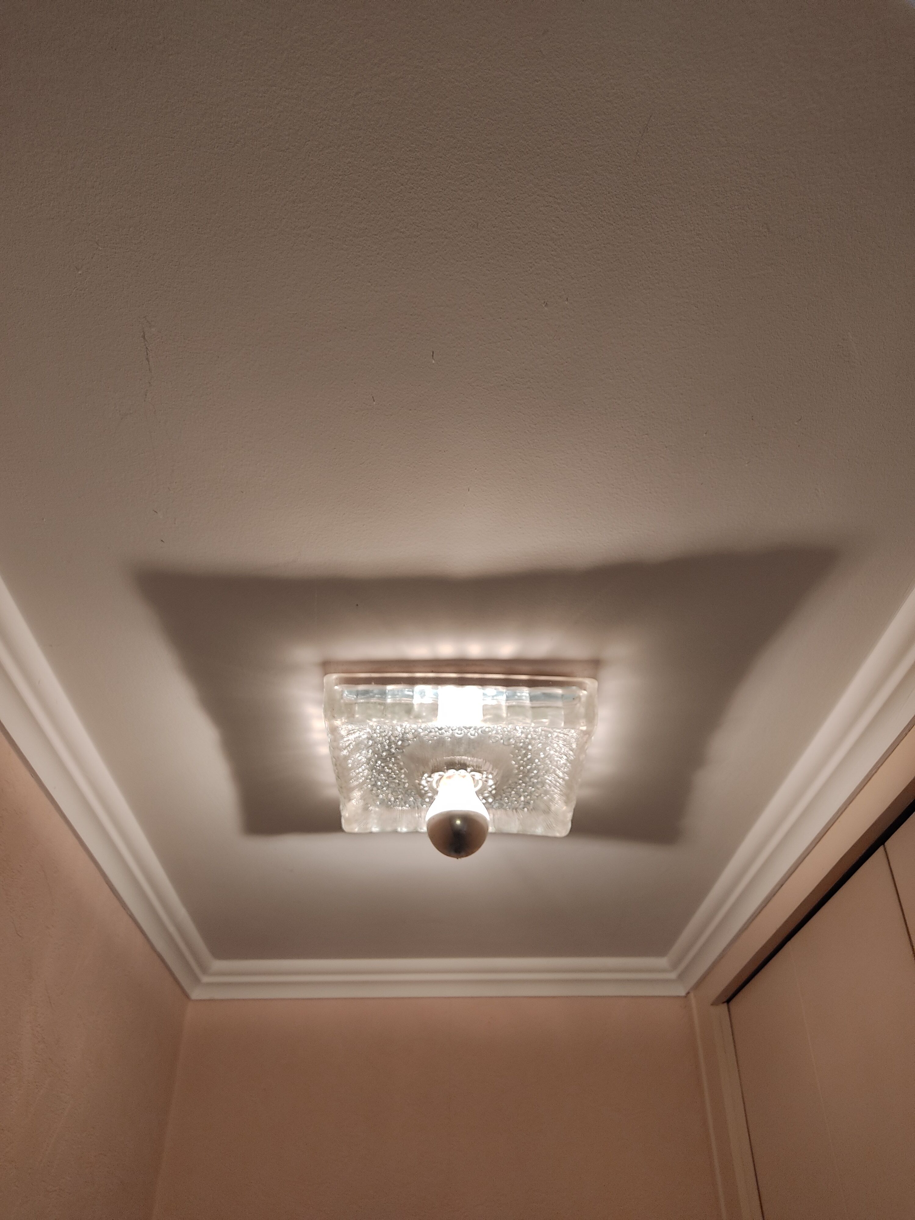 Vintage Hustadt Leuchten glass ceiling light