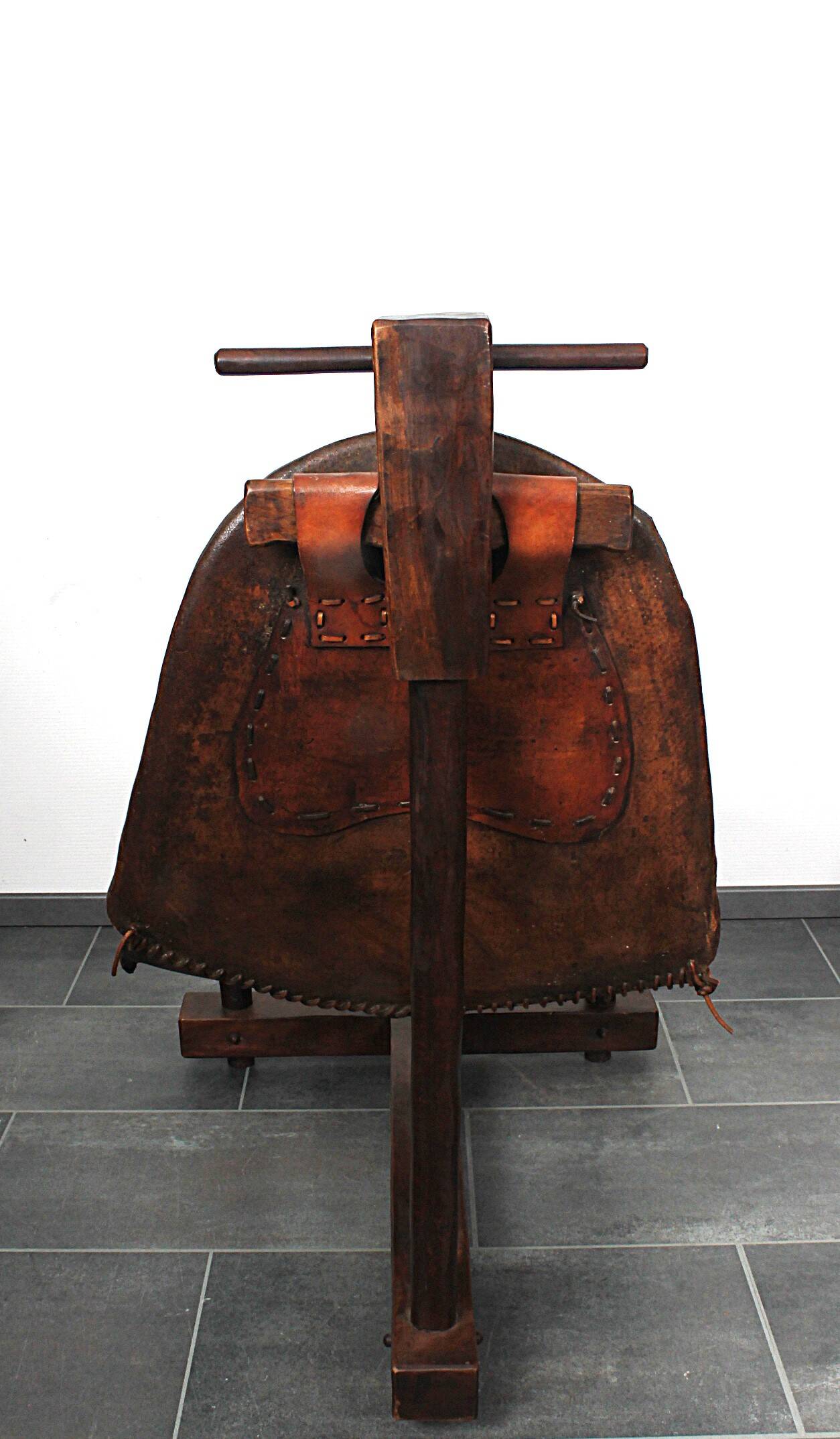 Brutalist oak lounge chair and ottoman, 1970s, set of 2