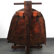 Brutalist oak lounge chair and ottoman, 1970s, set of 2