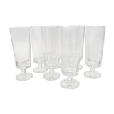 Set of 7 70s flutes Luminarc Arcoroc