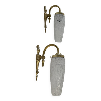 Pair of old vintage 1950s wall lights