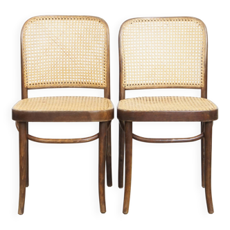Lot de 2 chaises de bistrot avec cadre en bois