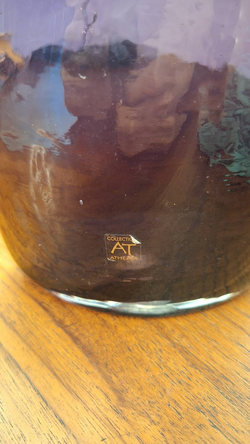 Purple blown glass vase