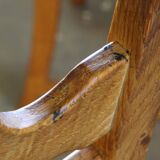 Vintage 1960s Danish farmhouse oak dining chairs in the style of Henning Kjærnulf