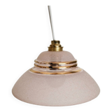Suspension in pink and gold granite glass, portable lamp