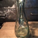Bluish green glass decanter