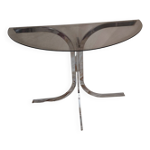 Console murale vintage 1970's verre et chrome
