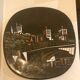 Decorative wall plate Longwy Grand Feu n°3632 Lyon at night - hand decorated
