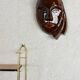 Signed brown enamel mask