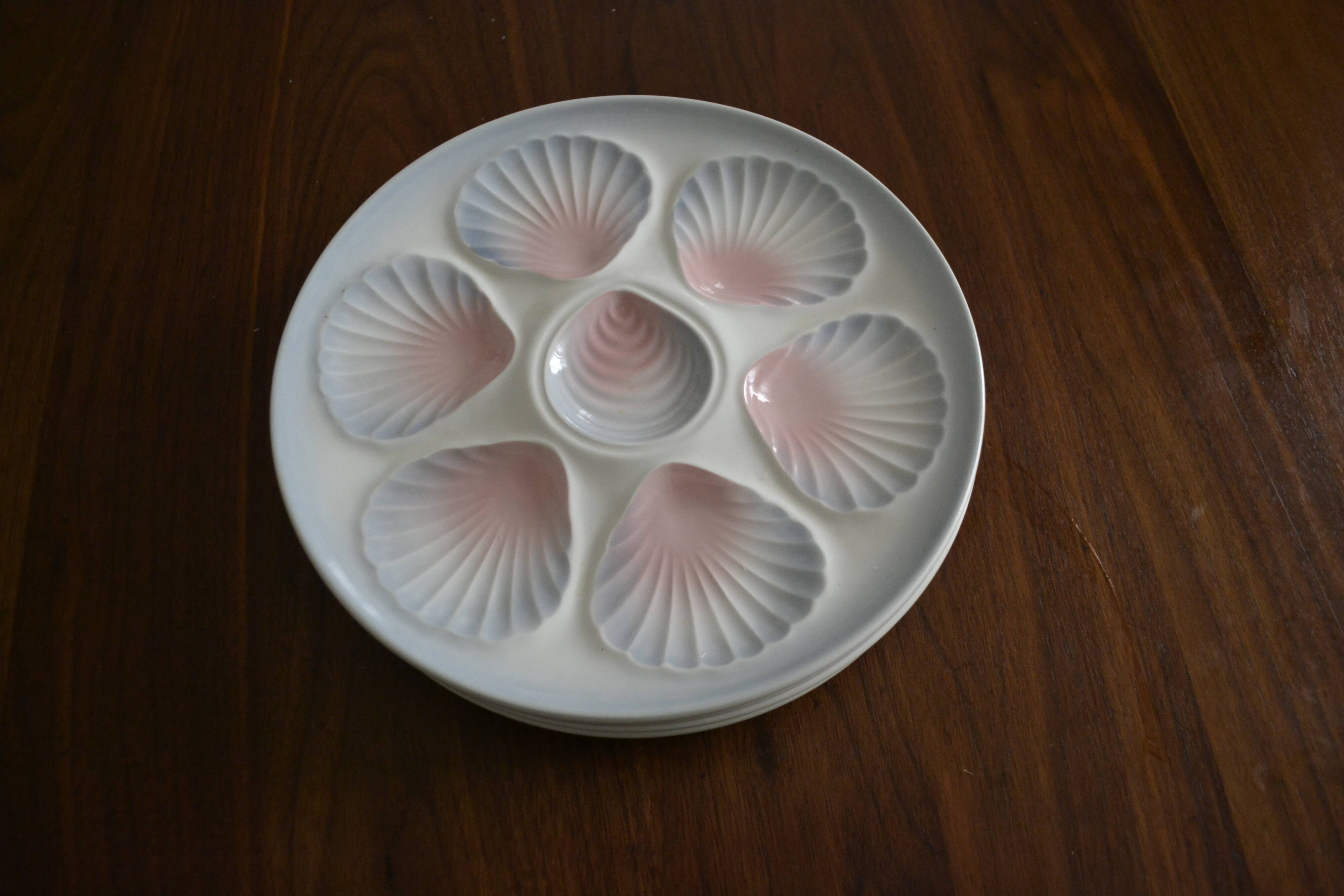 Lot de 4 assiettes à Huitre Moulin des Loups