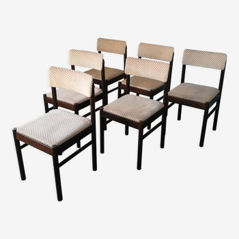 6 Scandinavian-style chairs stamped Baumann