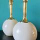 Paire de lampes de chevet en laiton et métal laqué écru, Danemark 1960