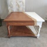White coffee table and gold leaf