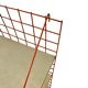 Vintage orange-red multi-level wall shelf with grid