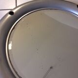 Vintage bright round bathroom mirror in metal