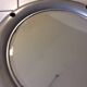 Vintage bright round bathroom mirror in metal