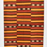 Red & Orange Ethnic Turkish Kilim Rug, 173x225Cm