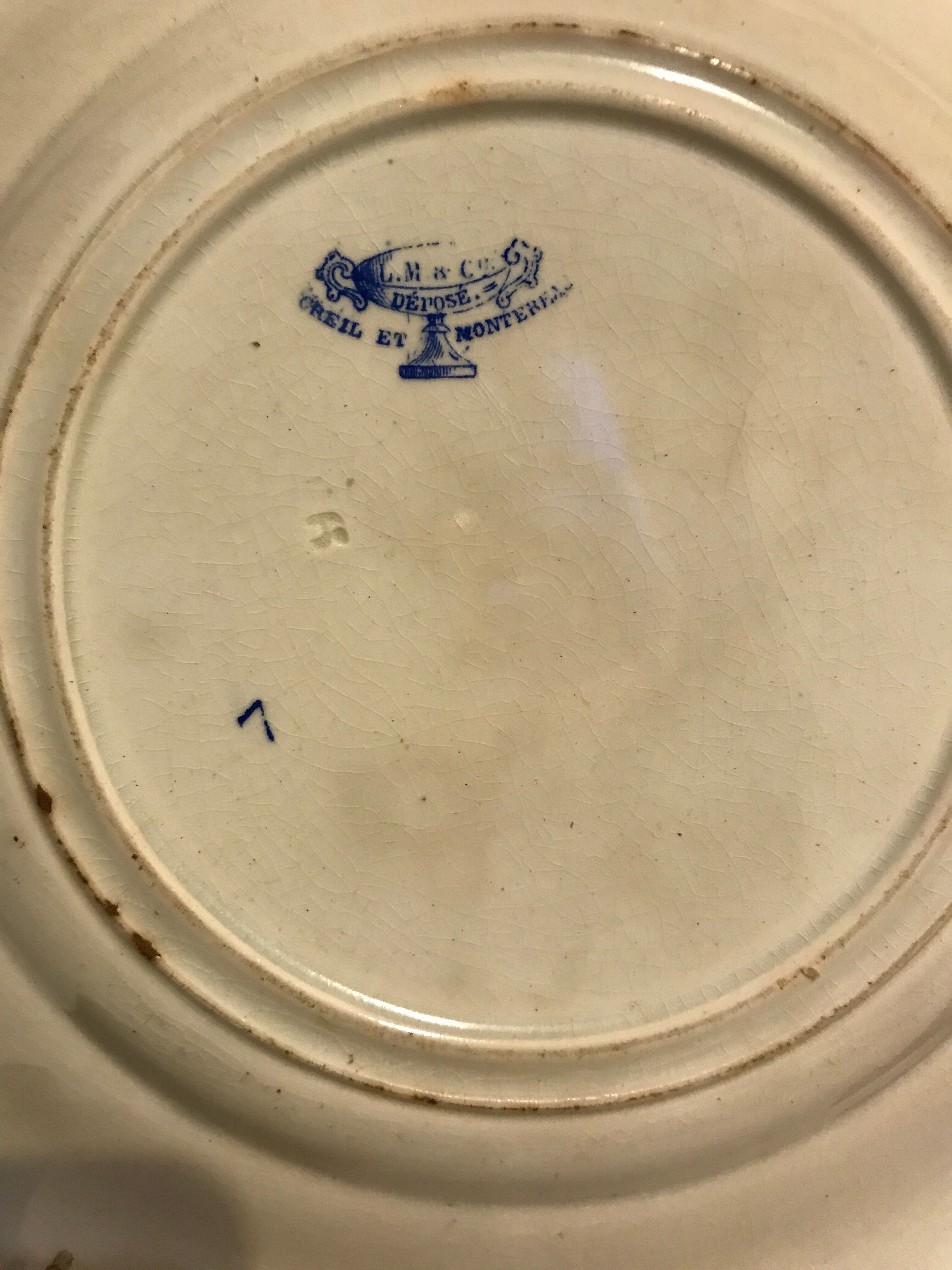 Assiette n10 Creil Montereau XIXe