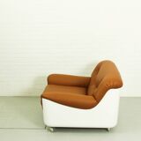 Space Age Fiberglass Lounge Chair in cognac leather, 1970s