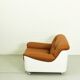 Fauteuil lounge Space Age en fibre de verre et cuir cognac, années 1970