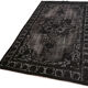 Handmade hi-low pile oriental 1980s 153 cm x 261 cm black rug