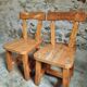 Pair of Canadian brutalist pine chairs – Rustic design from the 70s