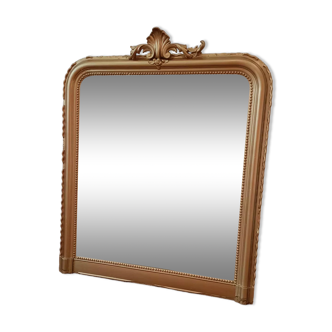 Antique mirror with pediment 119x99 cm