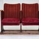1950s, Danish theater armchairs, furniture velour, original condition.
