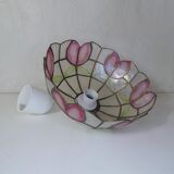 suspension luminaire in mother-of-pearl decoration flower