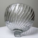 Petite cloche à dessert ou à fromage en verre pressé vintage/ancienne torsades