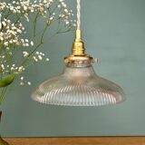 Vintage holophane glass lampshade pendant light