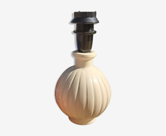 Petite lampe de chevet ceramique strié, écru
