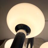 Space age glass and chrome chandelier, Italian design 1970