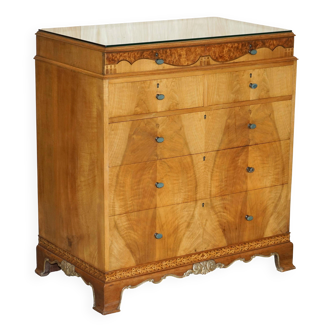 Burr Walnut Commode Waring & Gillow