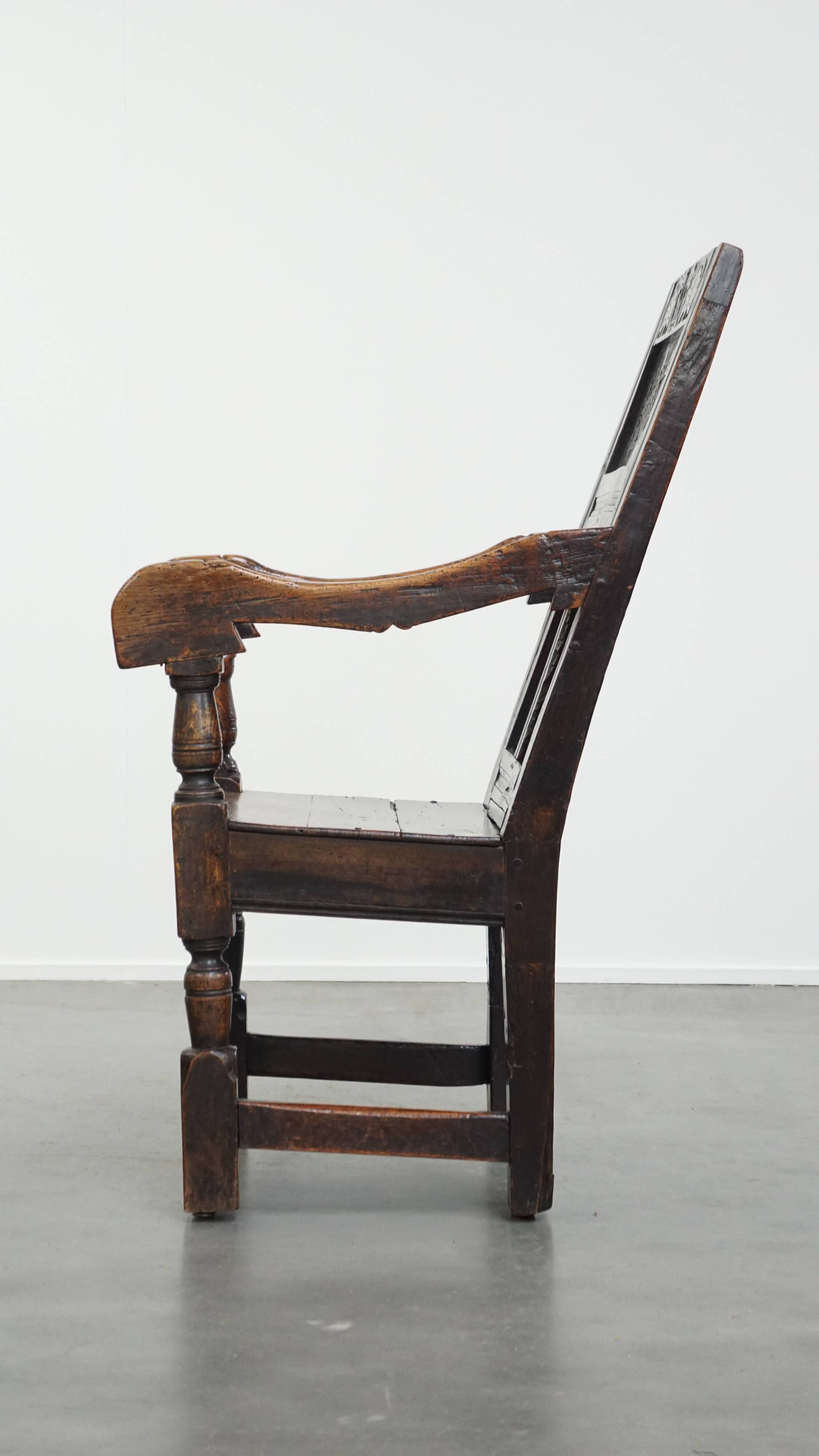 Antique Oak Wainscot Chair / Side Chair from the 17th Century
