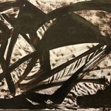 Painting art brut on paper