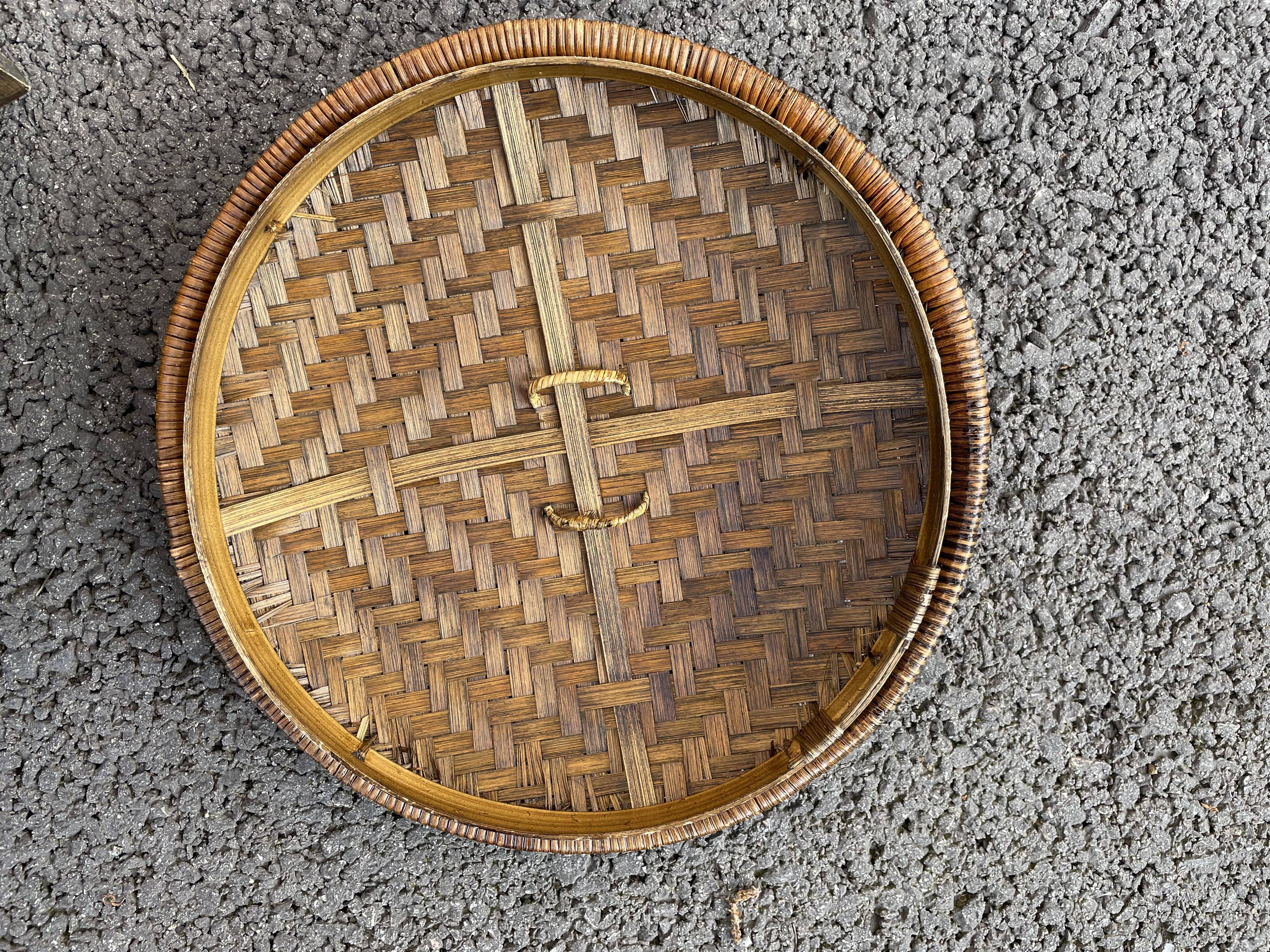 Basket with lided bamboo from Asia