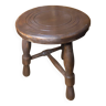 Vintage turned wood tripod milking stool #a579