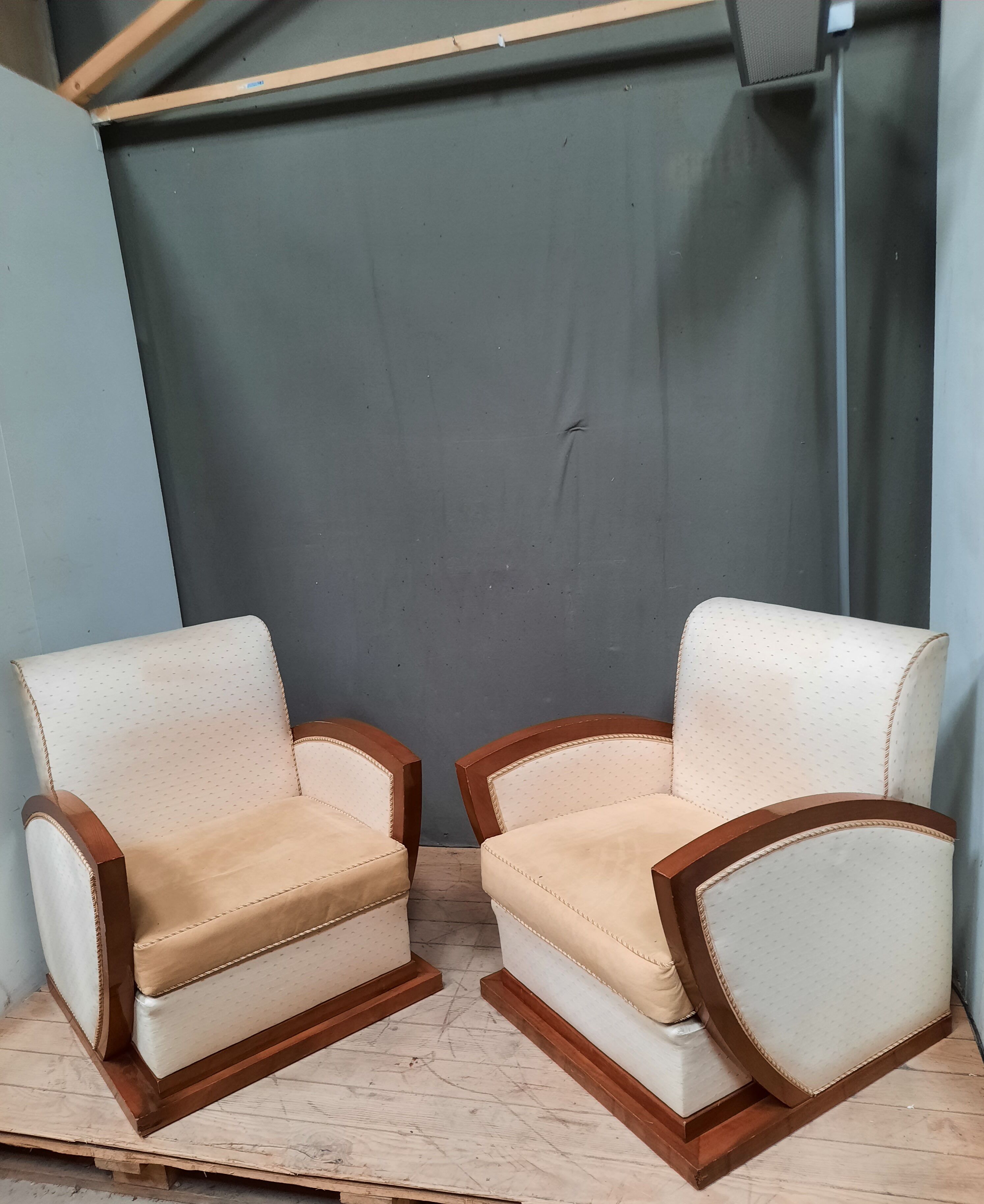 Pair of club dedign armchairs