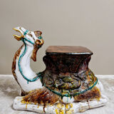 Vintage ceramic camel side table plantstand