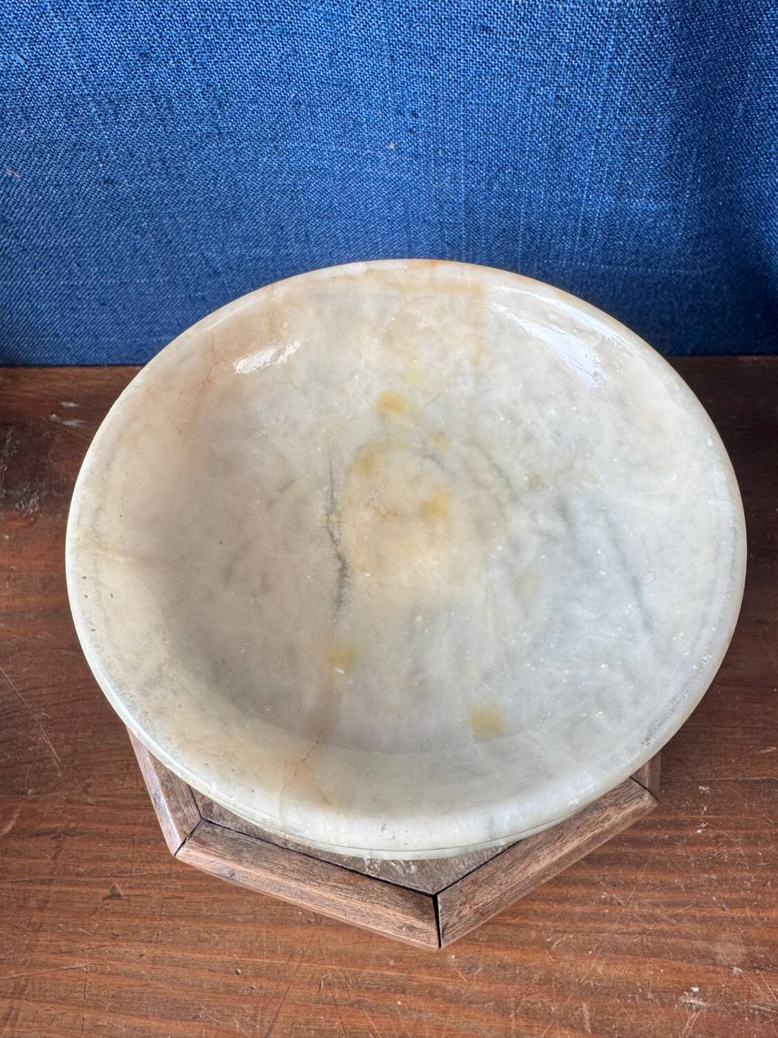 Beautiful footed bowl/trinket dish in alabaster.