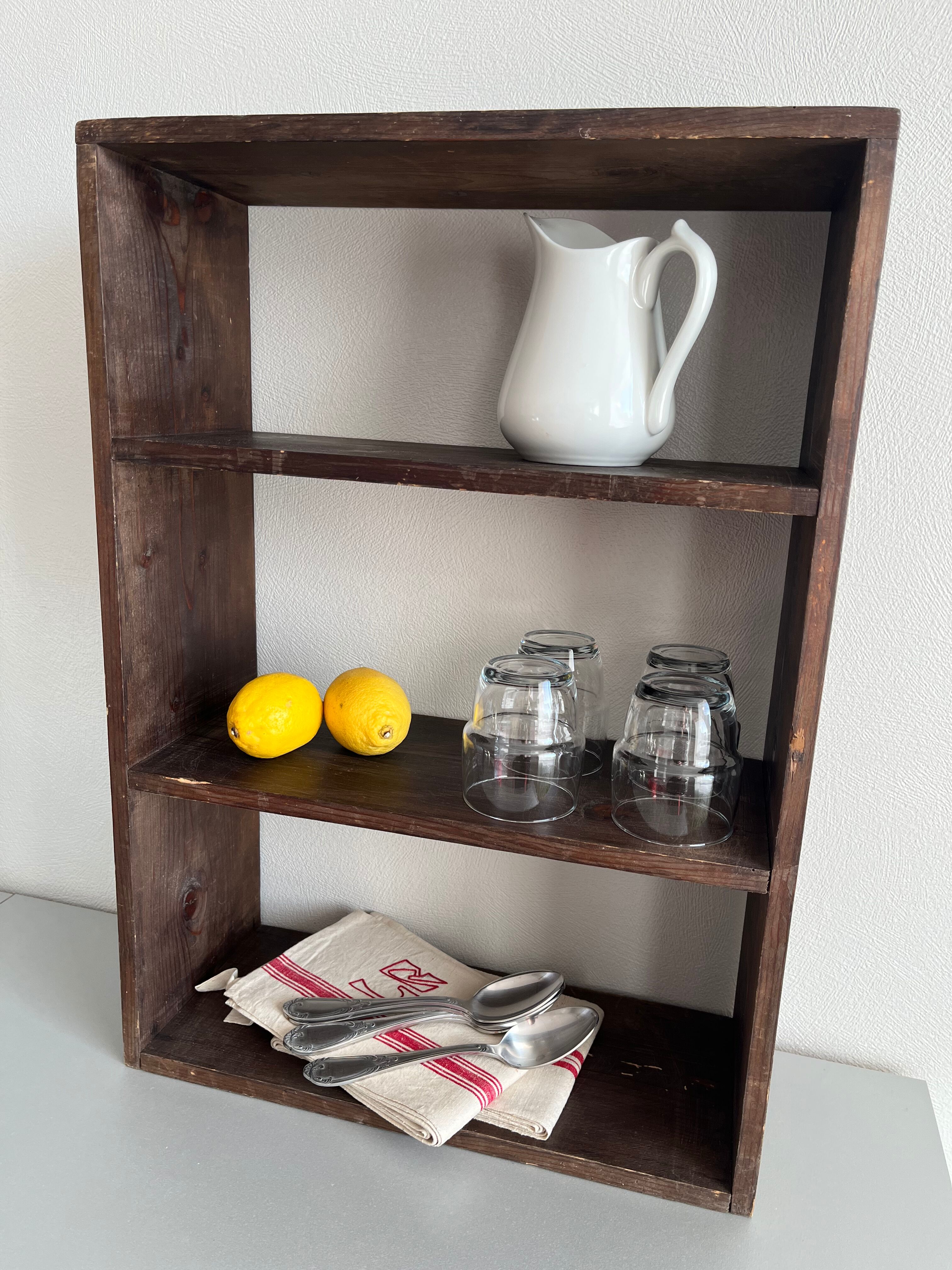 Patinated wood shelf