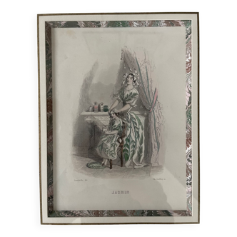 Framed engraving Grandville