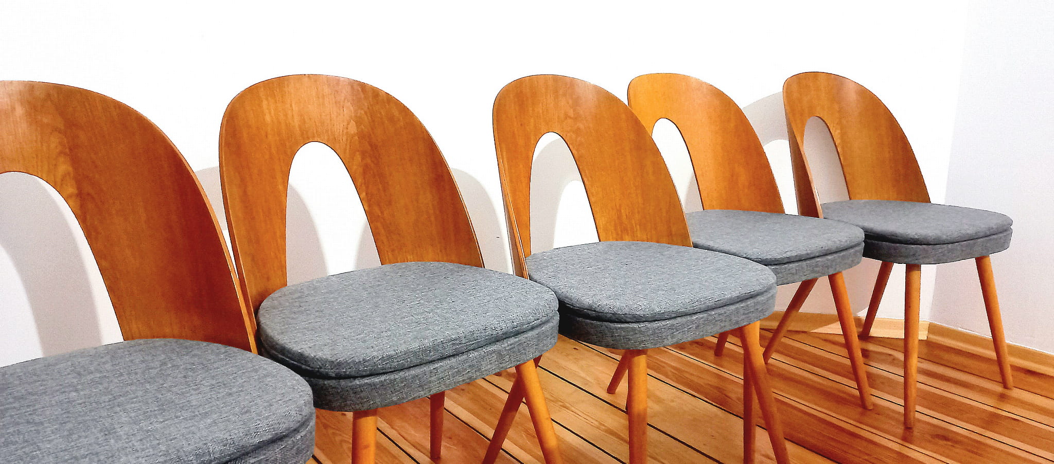 Set of five chairs, design. A. Suman, Tatra Nabytok, Czechoslovakia, 60s