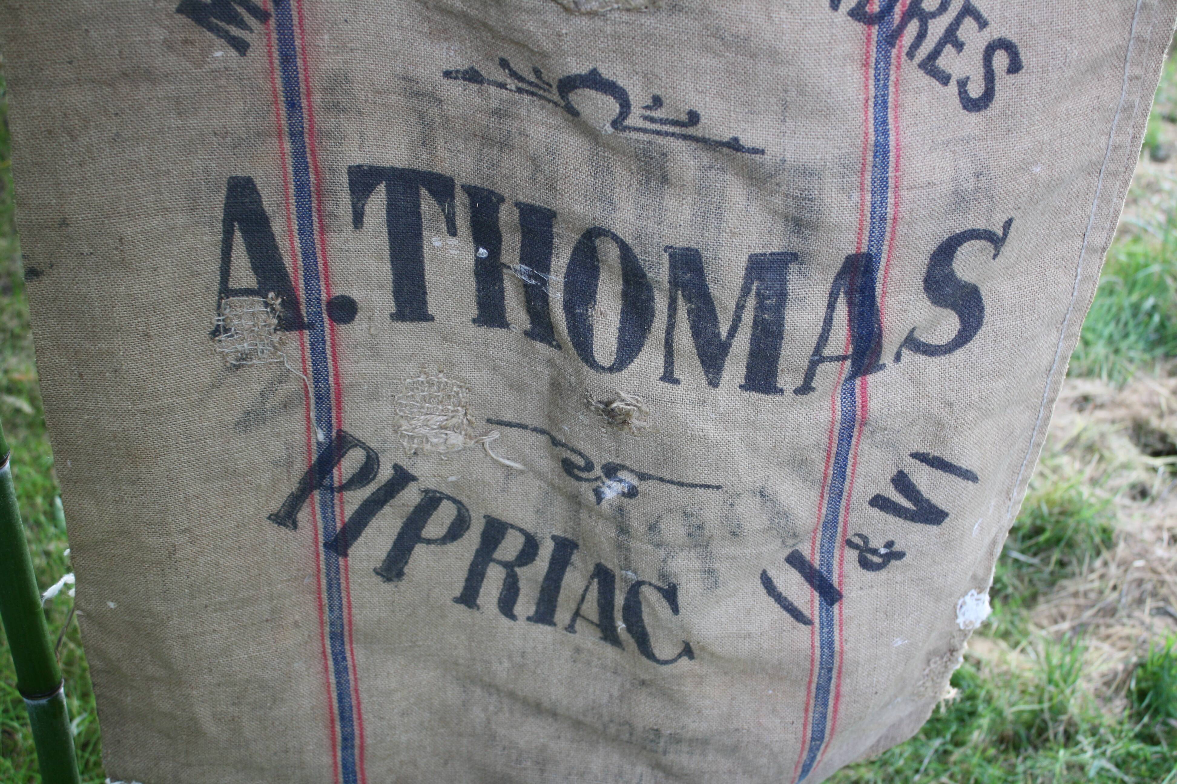 Burlap sack flour from Minoterie Thomas Bretagne France