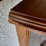 Half moon, oak, bevelled glasses