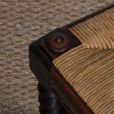 Set of 8 wooden chairs, Breton work from the 1940s.